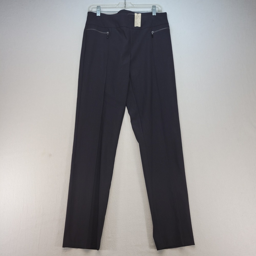 Lisette L Montreal Slim Leg Pants Women Size 10 Black Zip Pull On